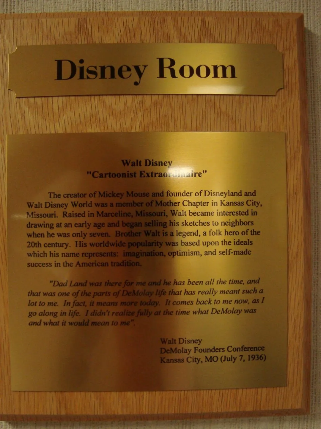 WALT DISNEY & DeMOLAY