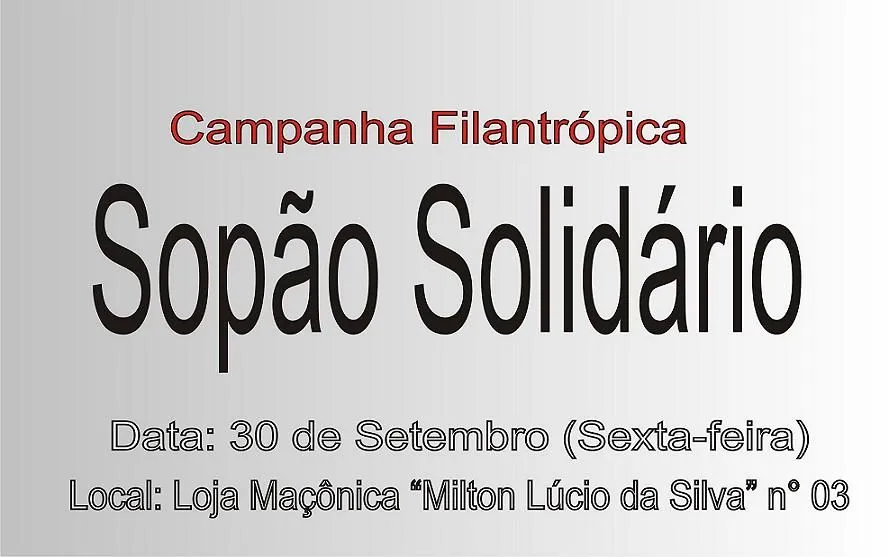 1ª CAMPANHA FILANTRÓPICA DA GESTÃO
