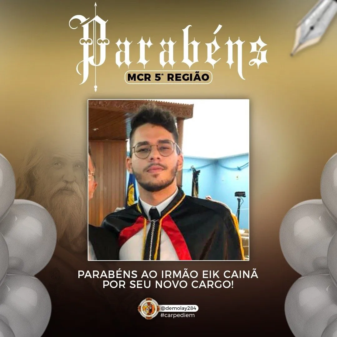 Parabéns ao irmão @eik.kina, por conquistar o seu cargo como Mestre Conselheiro da 5ª Regi…
