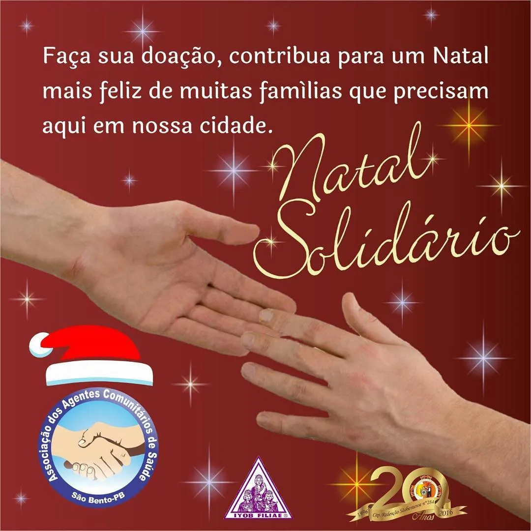 Campanha Natal Solidário. Ajude, doe. Projeto em conjunto: Agentes Comunitários de Saúde d…