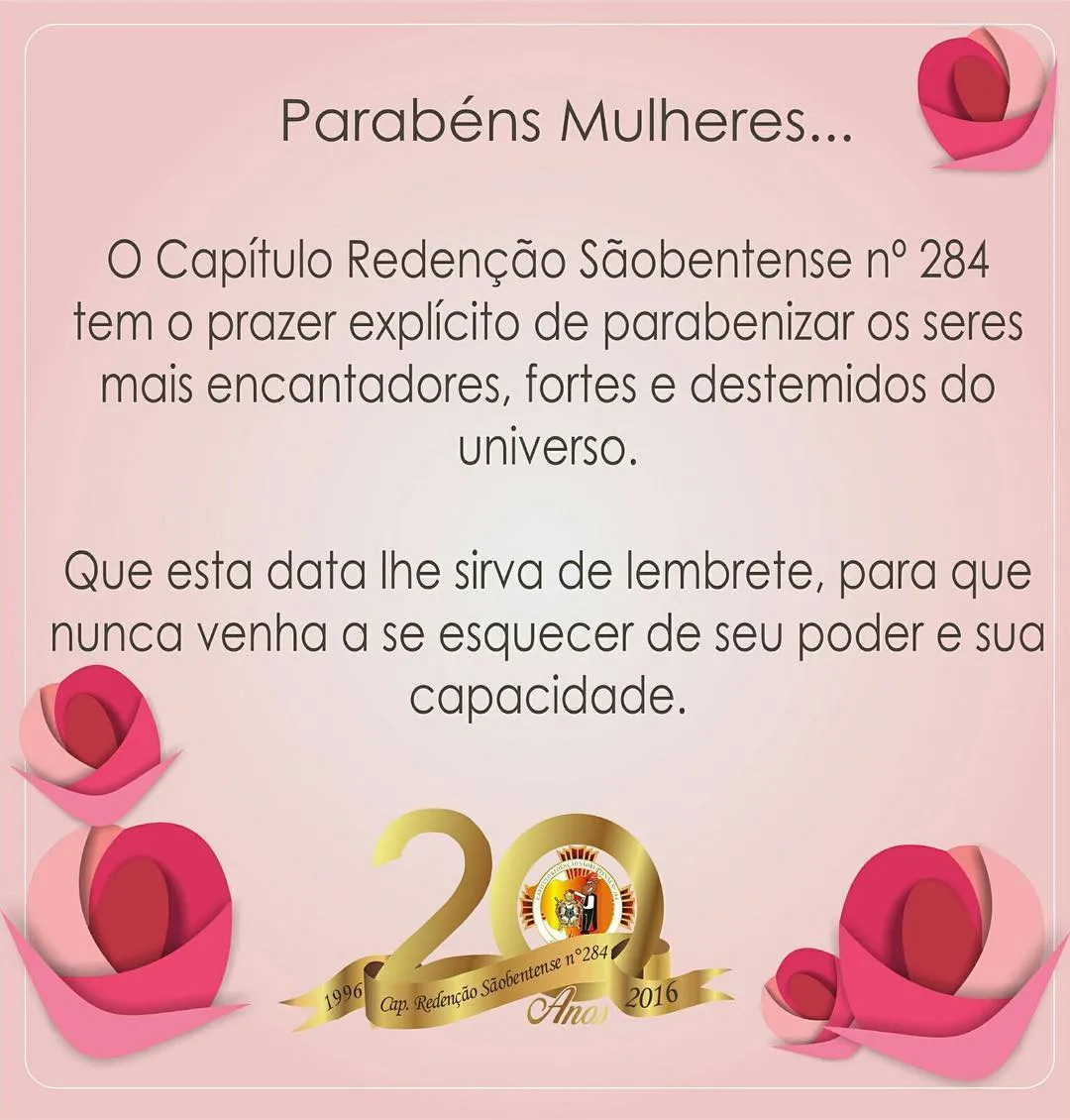 Feliz dia da mulher! #CRS284 #20anosdobatalhao284 #Instademolay
