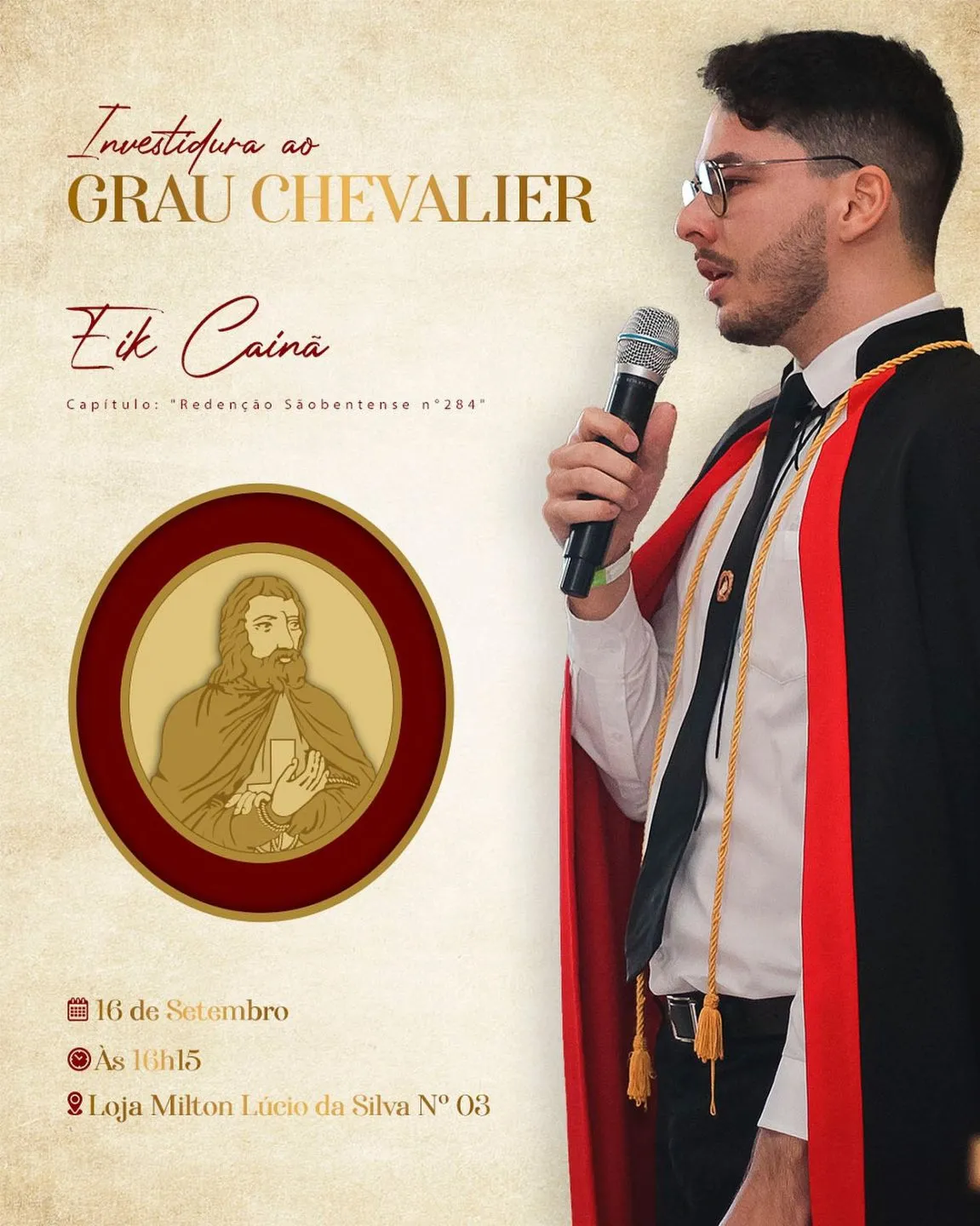 A Corte "Jacques DeMolay" n° 90 tem a satisfação de convidar a todos para a Cerimônia de I…