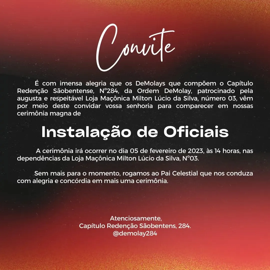 Estamos nos preparativos para dar start na gestão 2023.1 e o capítulo redenção sãobentense…