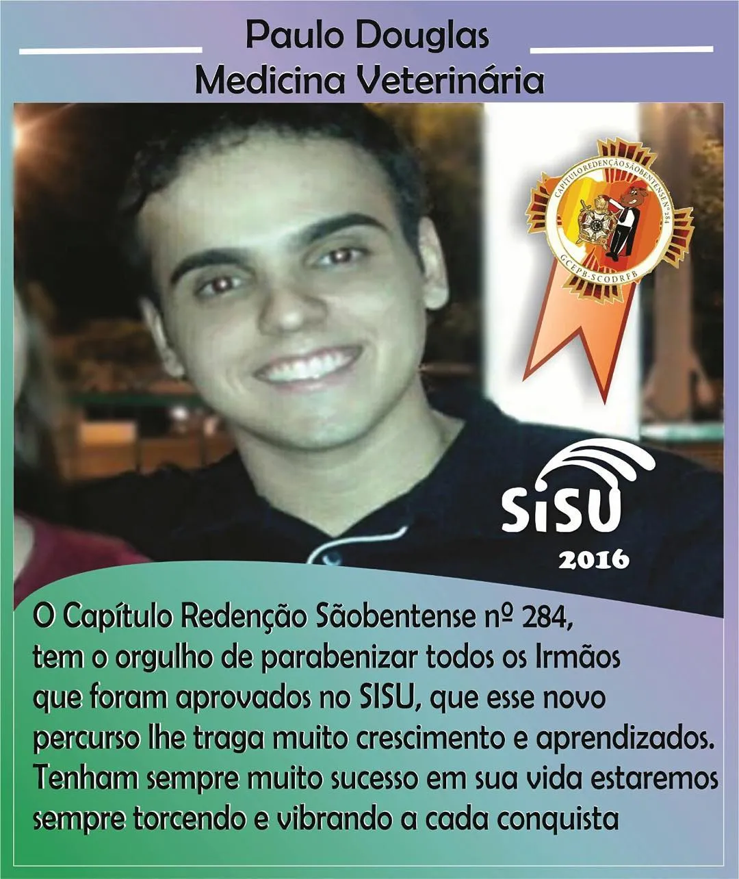 O redenção sãobentense parabeniza o irmão pela conquista! 👏👏👏