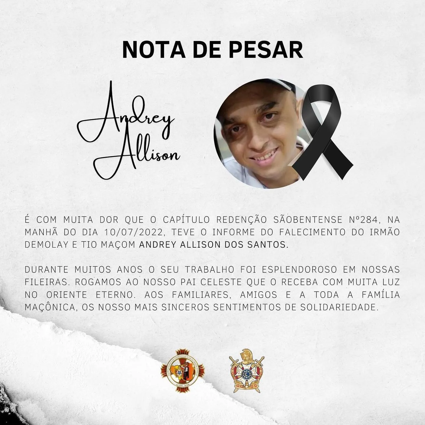 NOTA DE PESAR