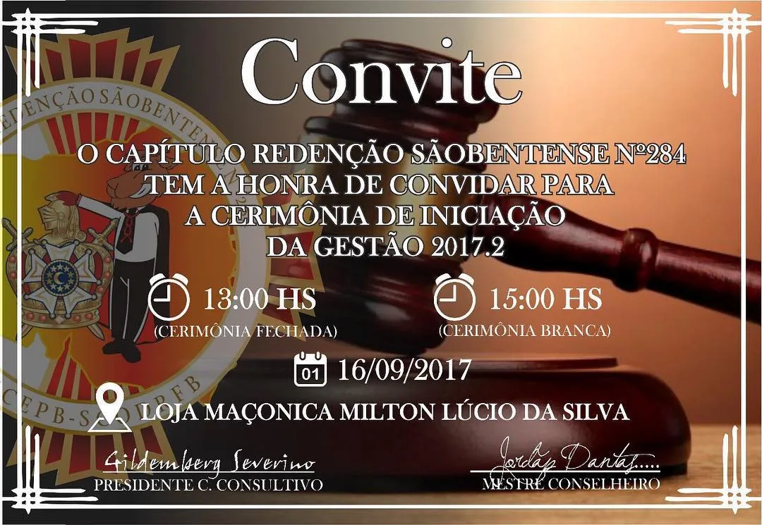 Todo o batalhão 284, vem aqui convidar a todos para participarem da cerimônia magna de ini…